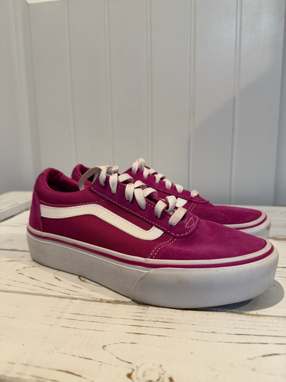 Vans Old Skool Pink & White Sneakers US 7.5